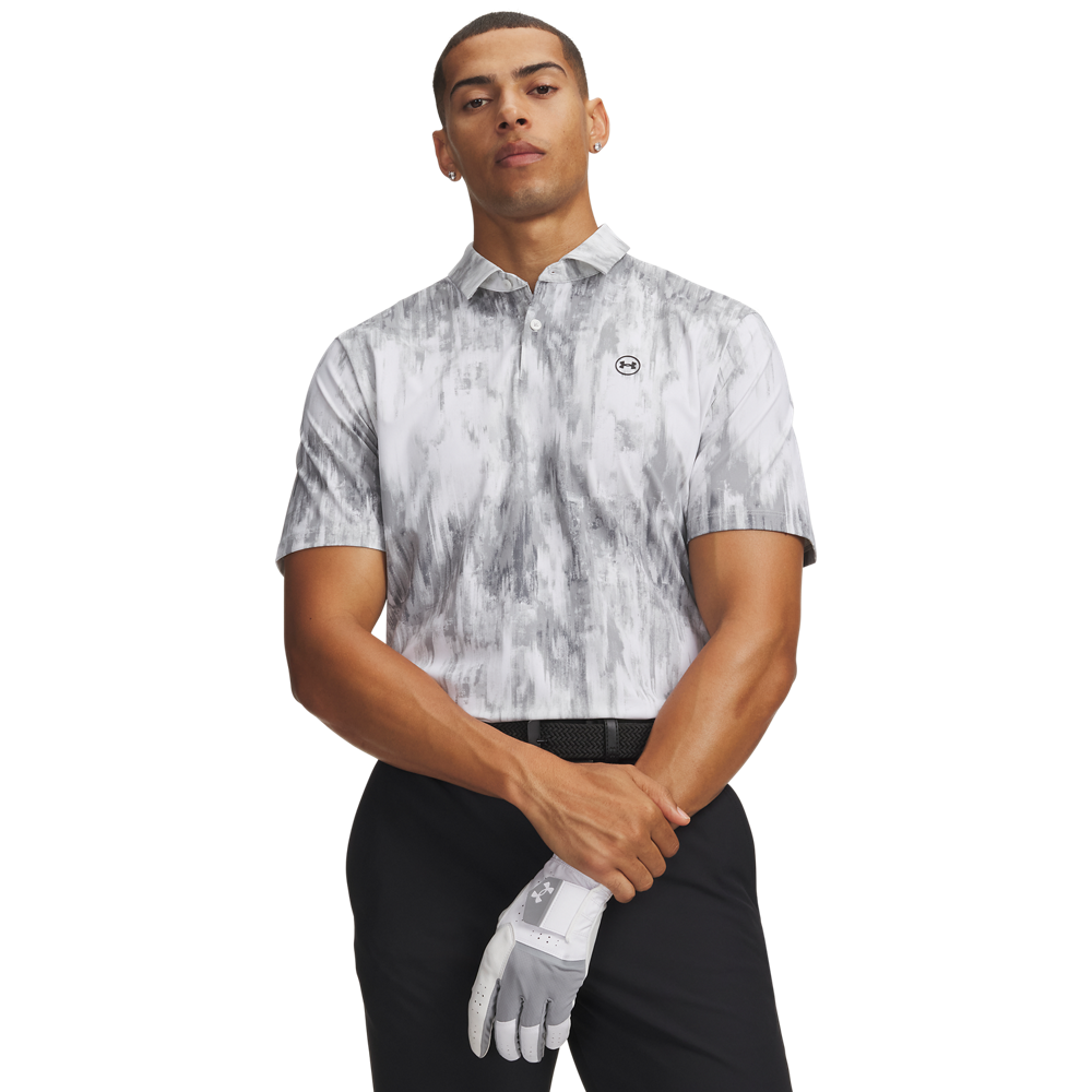 Under Armour Drive Chill Printed Polo - Blue - front view