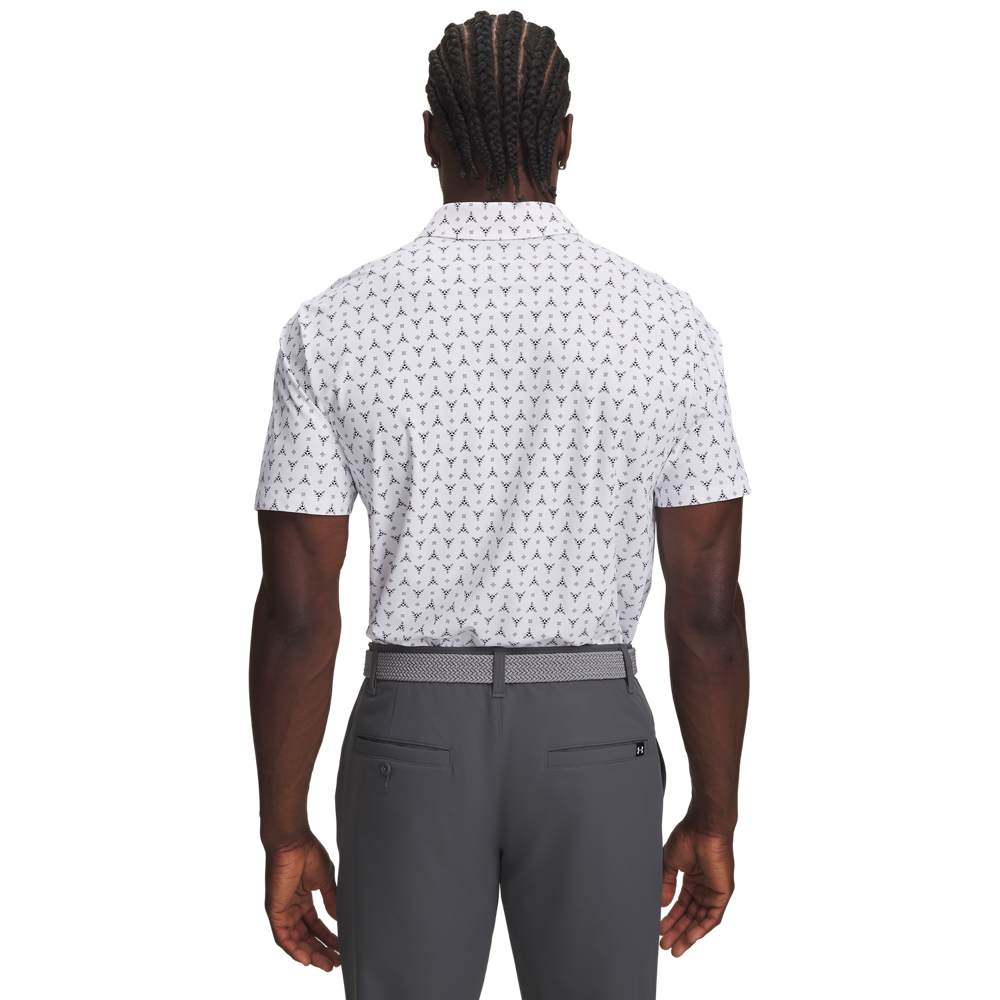Under Armour Drive Chill Printed Polo - White (101) - back view