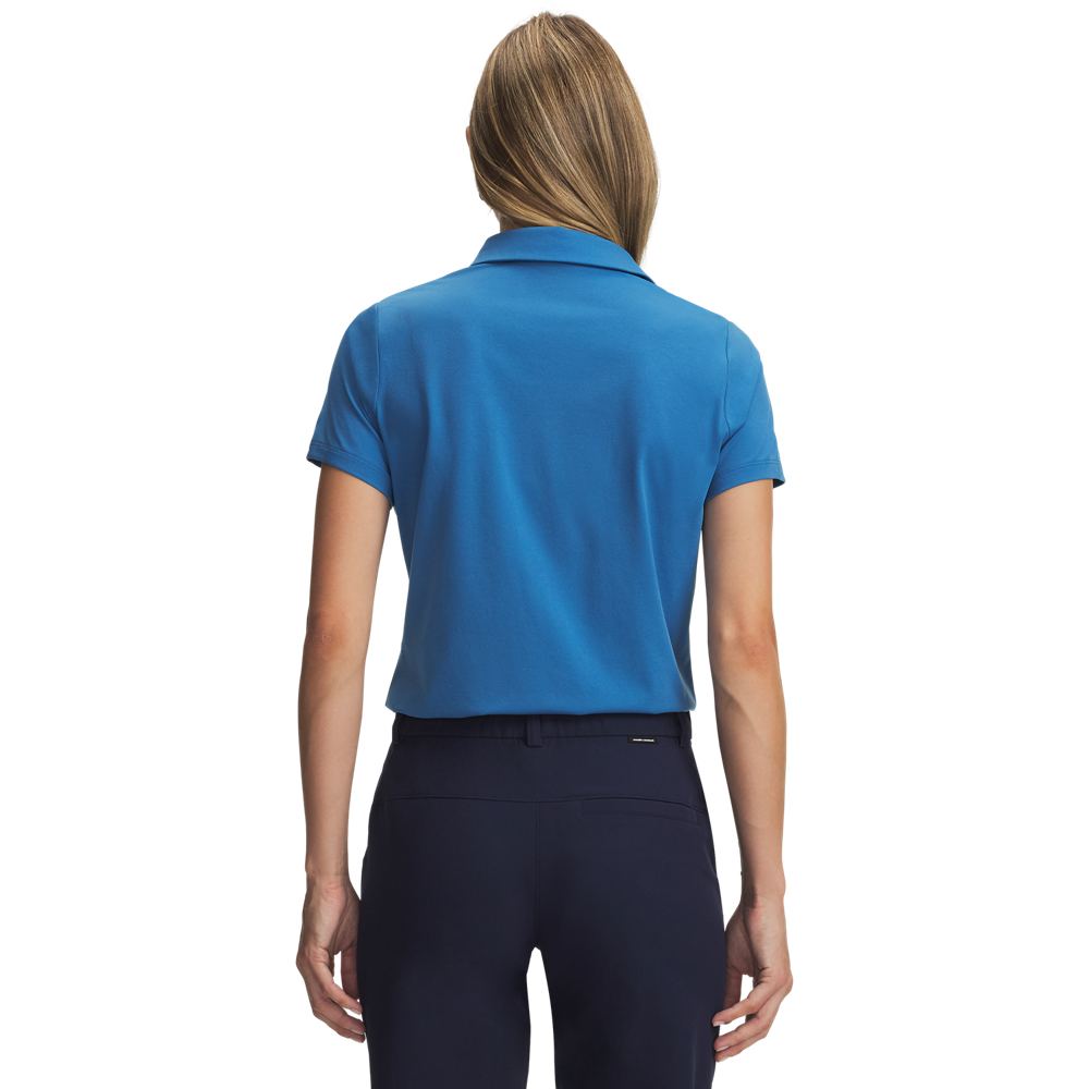 Under Armour Women’s ArmourDry Short Sleeve Polo - Blue - back view