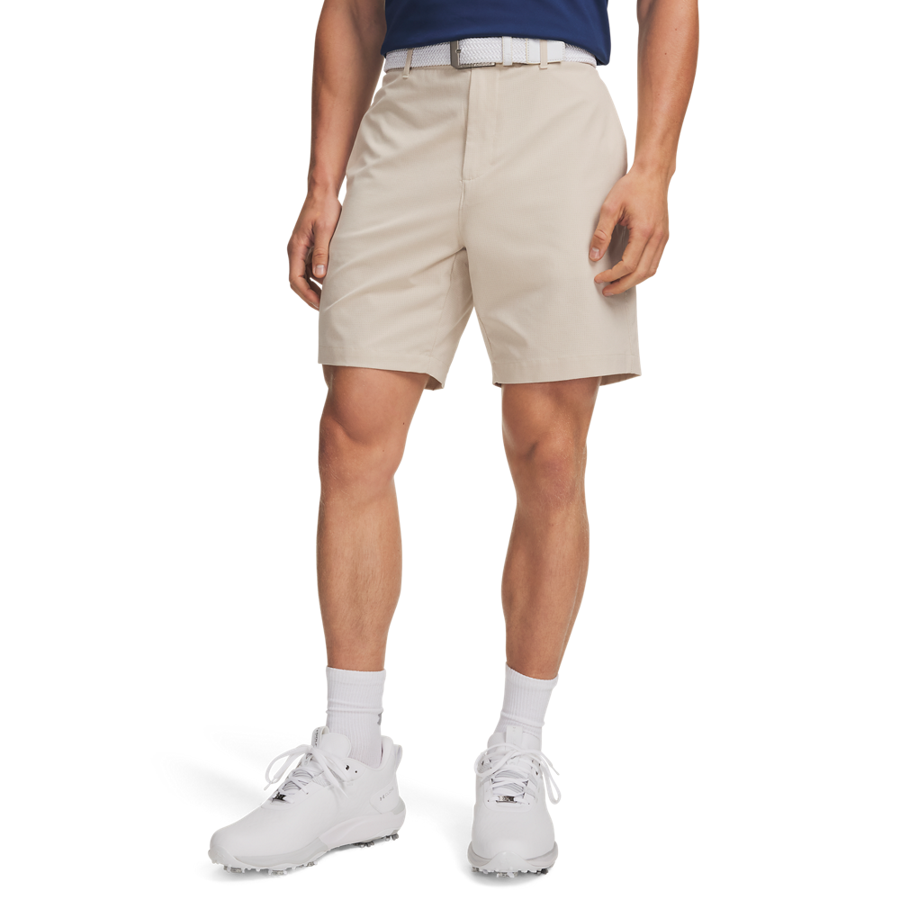 Under Armour Vented 8-Inch Golf Shorts - Khaki - front view