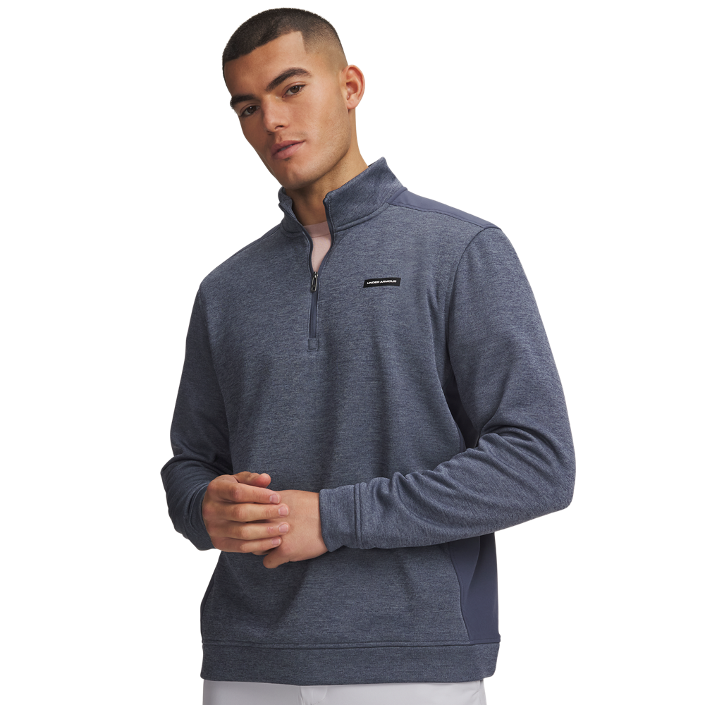 Under Armour Sweater Fleece Hybrid Half-Zip - Grey - front view