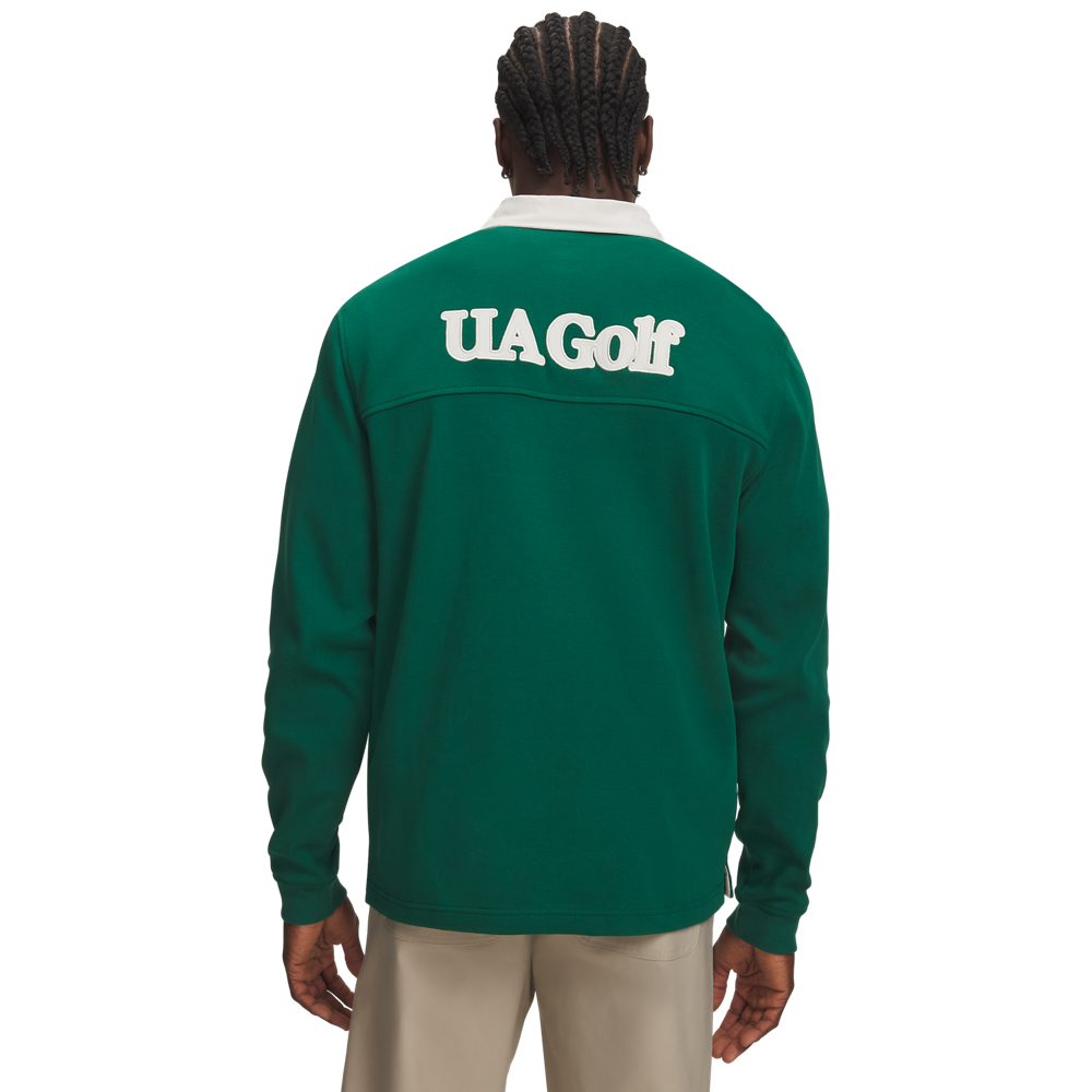 Under Armour Drive AMP Long Sleeve Polo - Ivy - back view