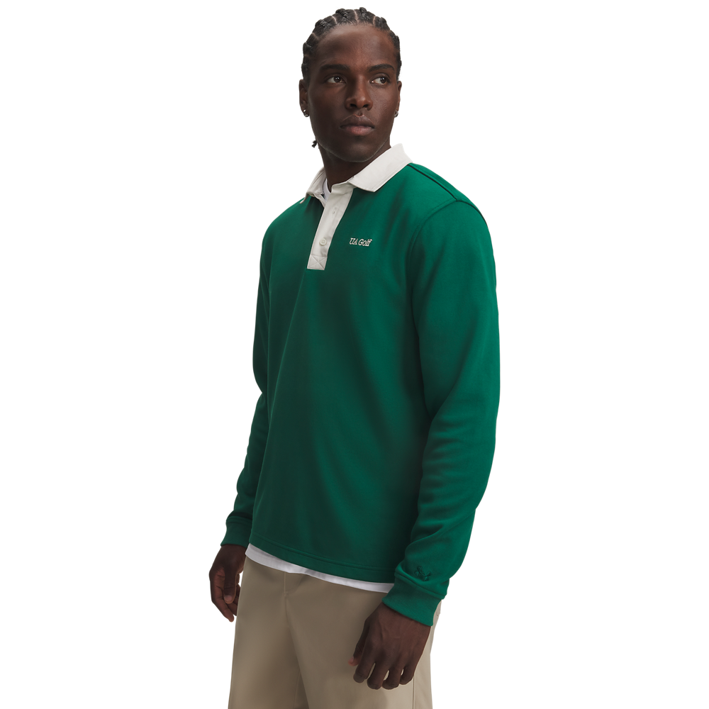 Under Armour Drive AMP Long Sleeve Polo - Ivy - front view