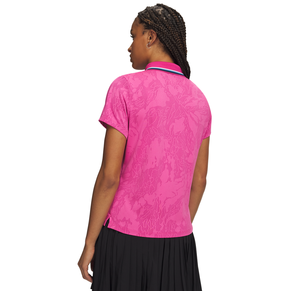 Under Armour Women’s ArmourDry Jacquard Polo - Pink - back view